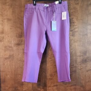 VMI Purple Skinny Crop Pants with Stretch
